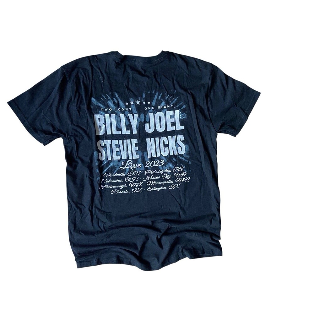 Billy Joel Stevie Nicks Live 2023 Tour T-Shirt Size L Black Concert Fan Merch - Picture 4 of 8